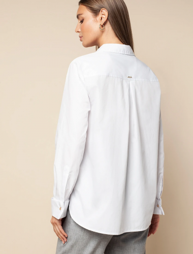 Блузка с застежкой манжета в стиле запонки D29.782 белый