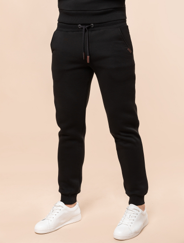 Теплые брюки из футера-трехнитки с начесом U44.002 черный