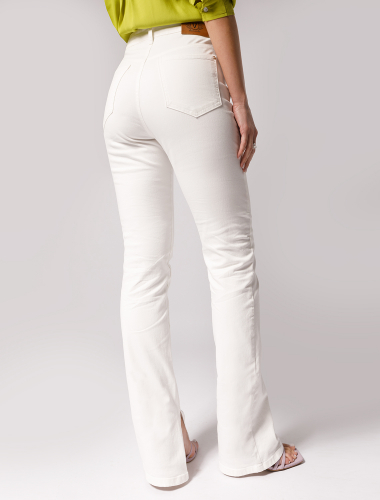Удлиненные прямые джинсы с разрезами D54.268 белый