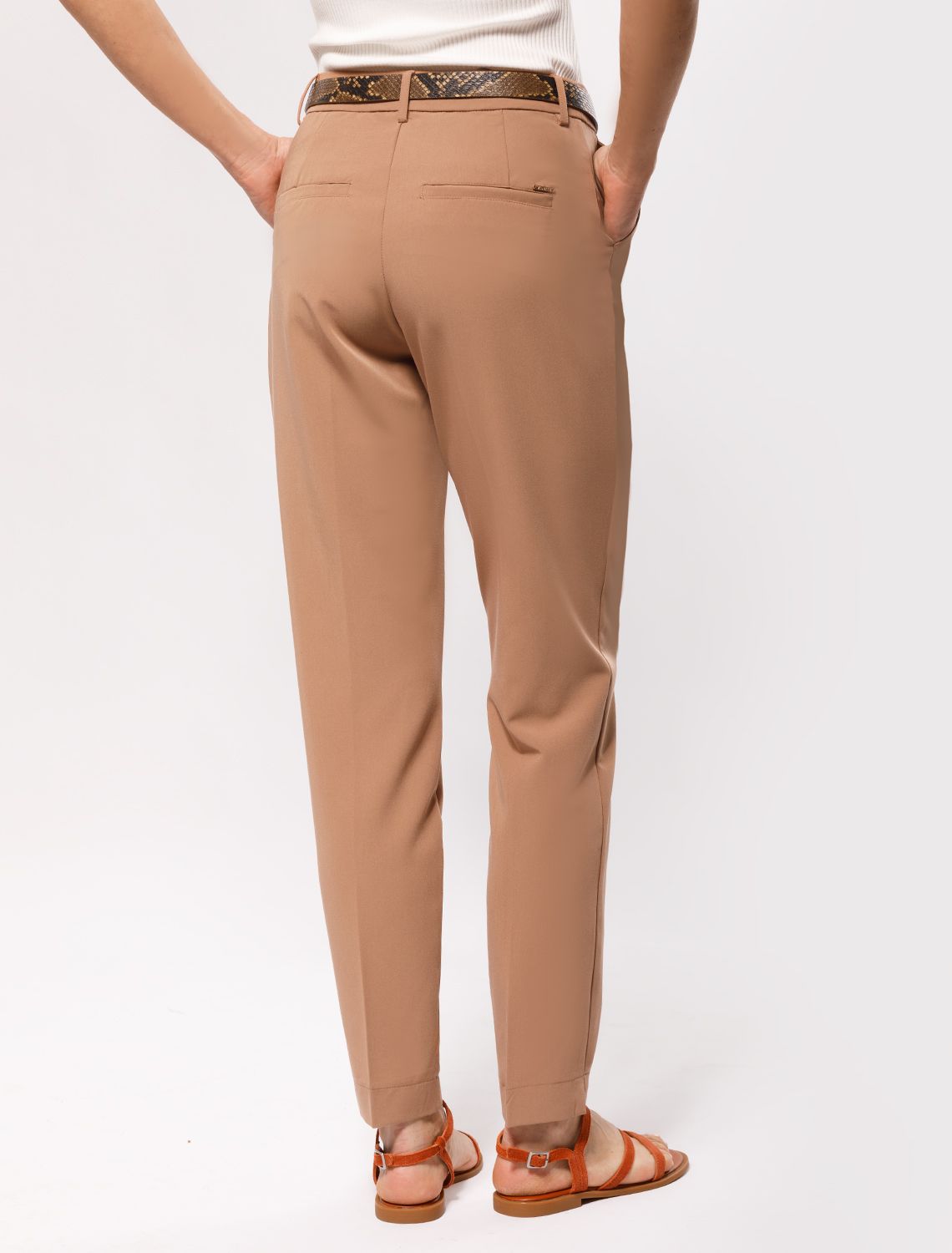 Брюки-дудочки из уплотненной поливискозы D24.523 темно-бежевый