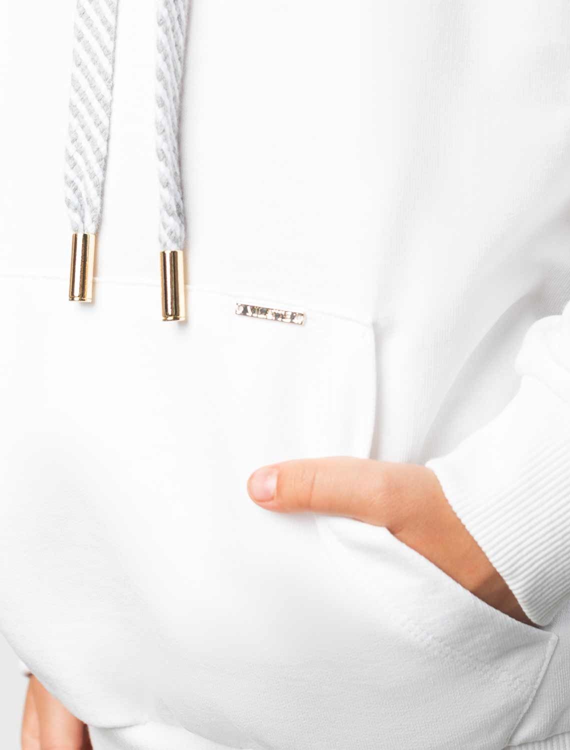 Ст.цена 1490р Худи из премиального футера с принтом F49.407 белый