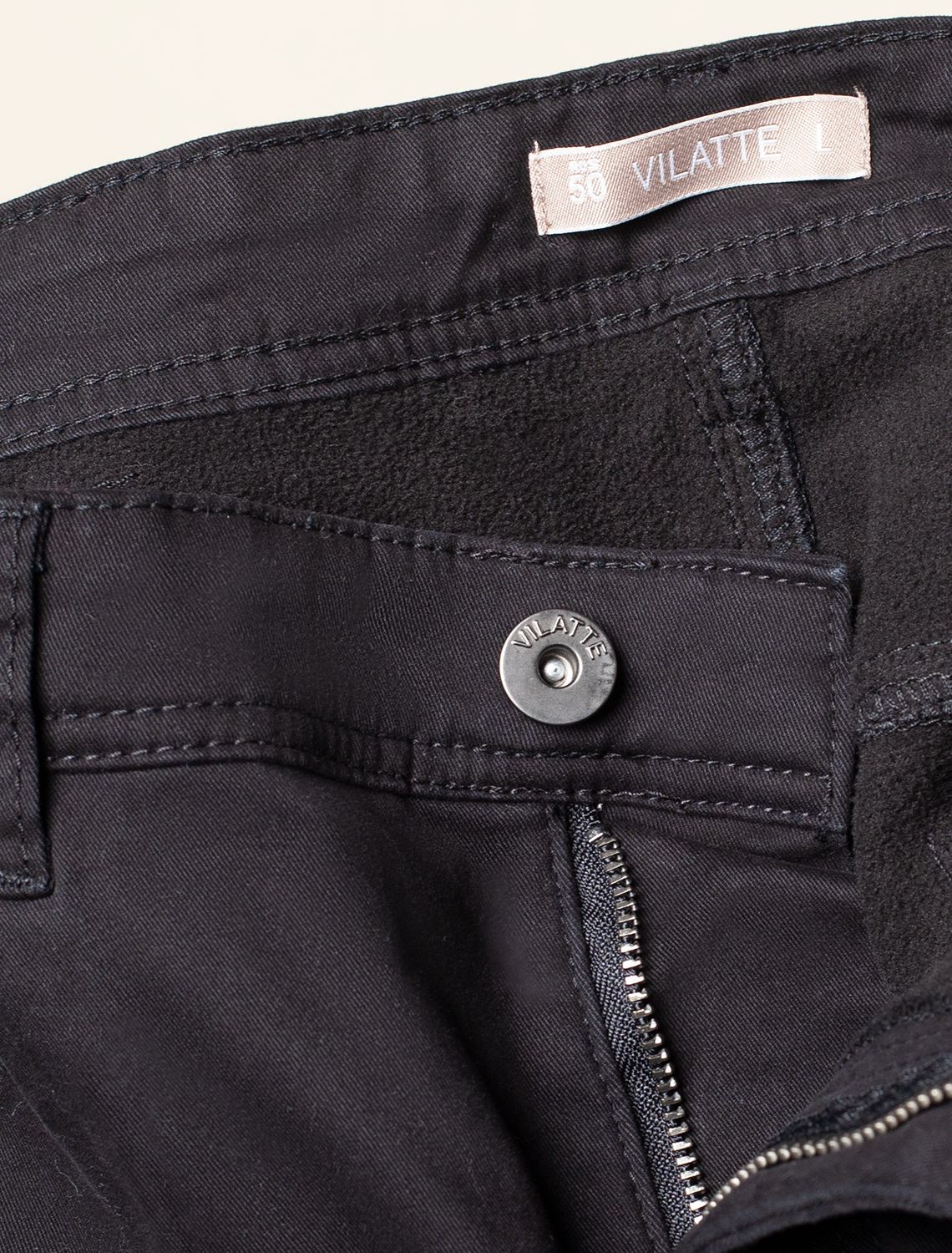 Джинсы классического кроя из эластичного денима на ФЛИСЕ U54.005 черный