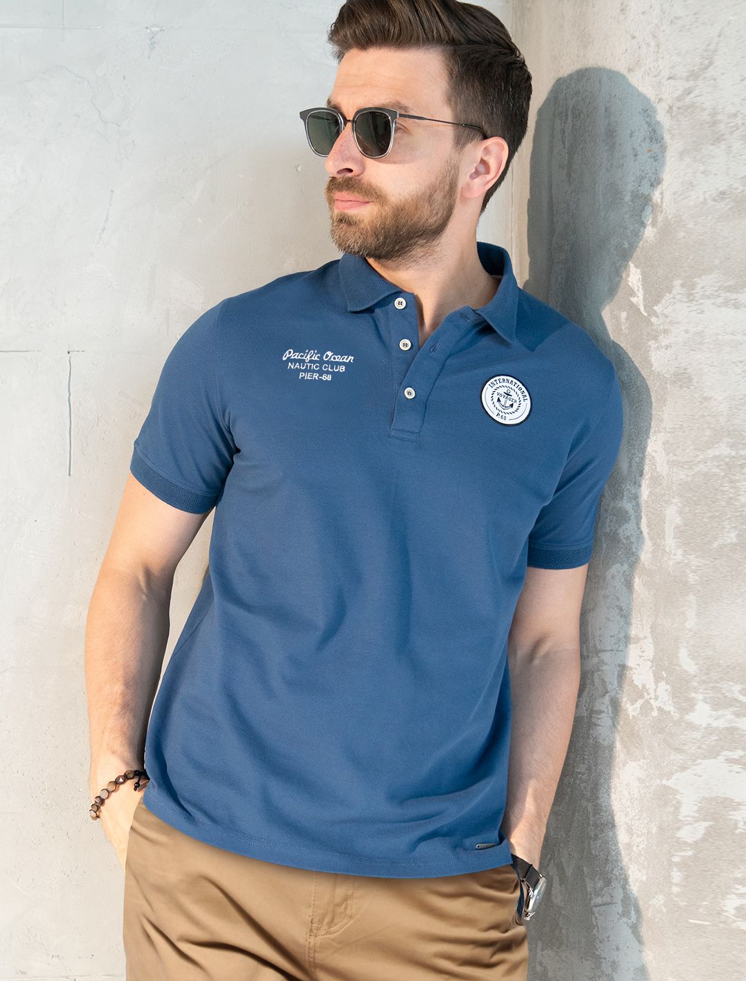 Ст.цена 1490р Футболка-поло из трикотажа