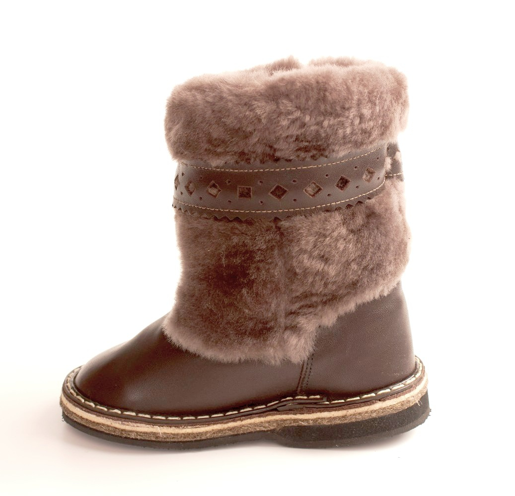 Koffkids 1001-3 Сапоги детские кор нат кожа, комби (нат+иск) мех