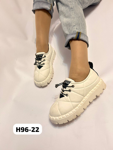 Fashion T-H96-22Z Ботинки женские бел текстиль