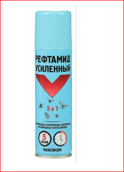 Аэрозоль РЕФТАМИД Усиленный 5 в 1 (от мошек, комаров, клещей, блох, мокрецов.)