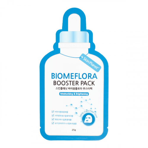 Увлажняющая и осветляющая тканевая маска для лица SKIN PLANET BIOMEFLORA Moisturizing & Brightening BOOSTER PACK 1 шт