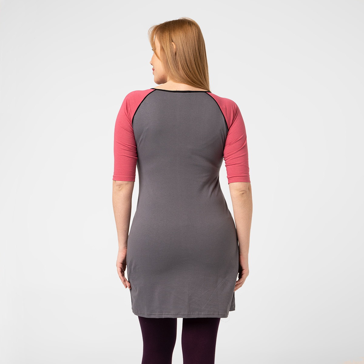 ст. цена1000руб.! Туника, трикотаж, серый, розовый