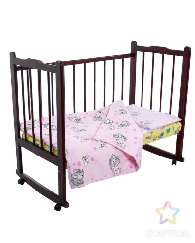 Комплект в кроватку для девочки (одеяло 110*140 см, подушка 40*60 см), цвет МИКС