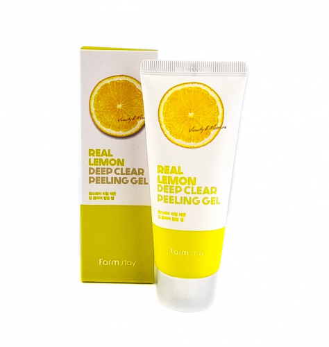 Пилинг - гель с экстрактом лимона FarmStay Real Lemon Deep Clear Peeling Gel, 100 ml (Оригинал)