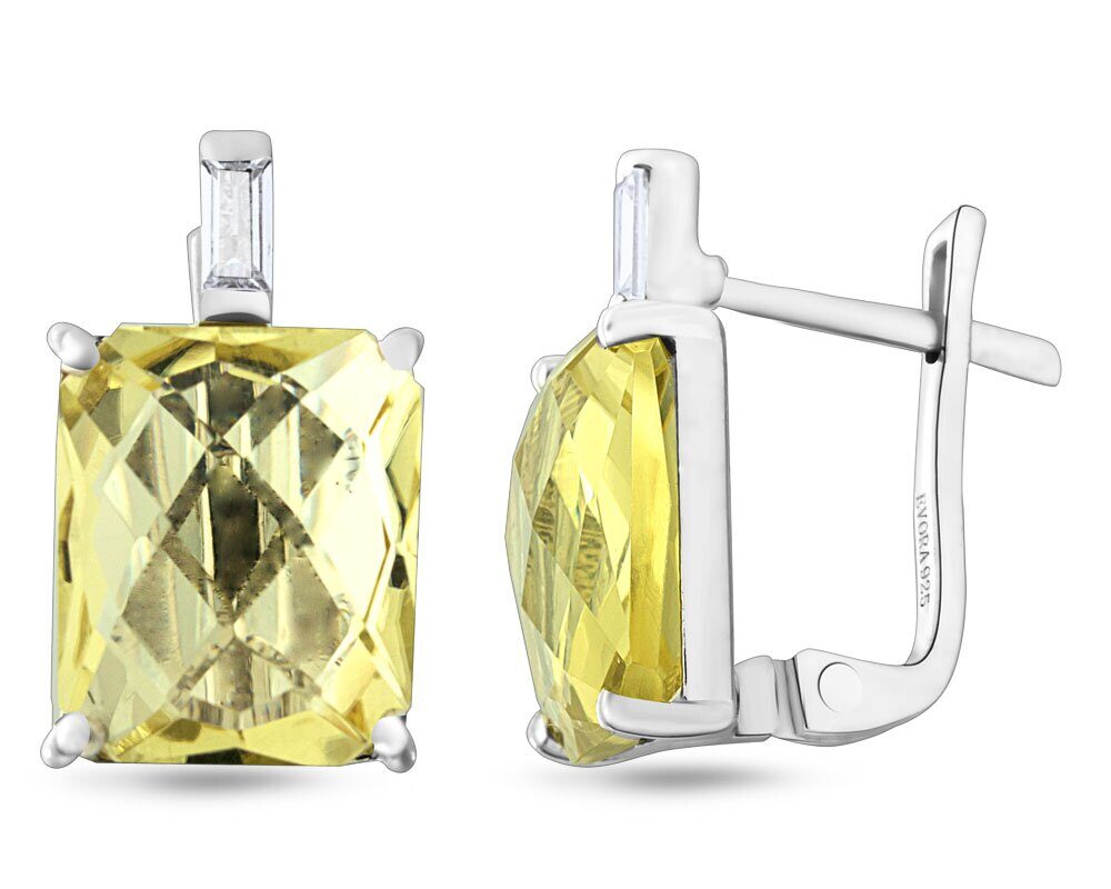 Серьги из серебра лимонный топаз, Мода