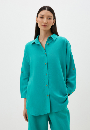 Блуза-рубашка, 53% лён, 47% вискоза, FABRETTI ZJ36-153