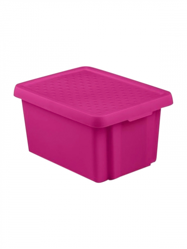 Коробка с крышкой Essentials 16л фиолетовая