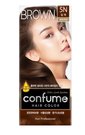 Краска для волос коричневый Confume Hair Color 5N(Brown)  60 г+ 60 г
