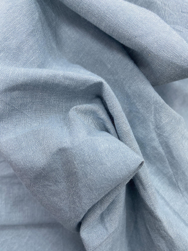 Простыня классическая Blue Fog, washed cotton Голубой