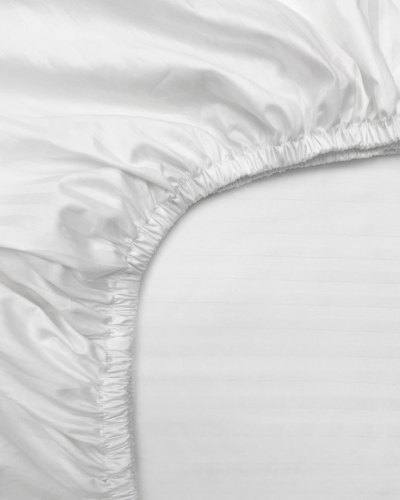 Простыня на резинке Stripe White для круглой кровати