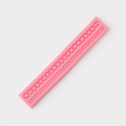 Силиконовый молд Доляна «Цепь», 27,8×4,6×1,2 см, цвет розовый