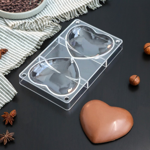 Форма для шоколада и конфет KONFINETTA «Любовь», 20×12×2,5 см, 2 ячейки (10×9×1,5 см)