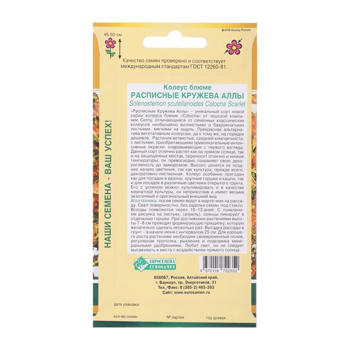 Семена Колеус блюме