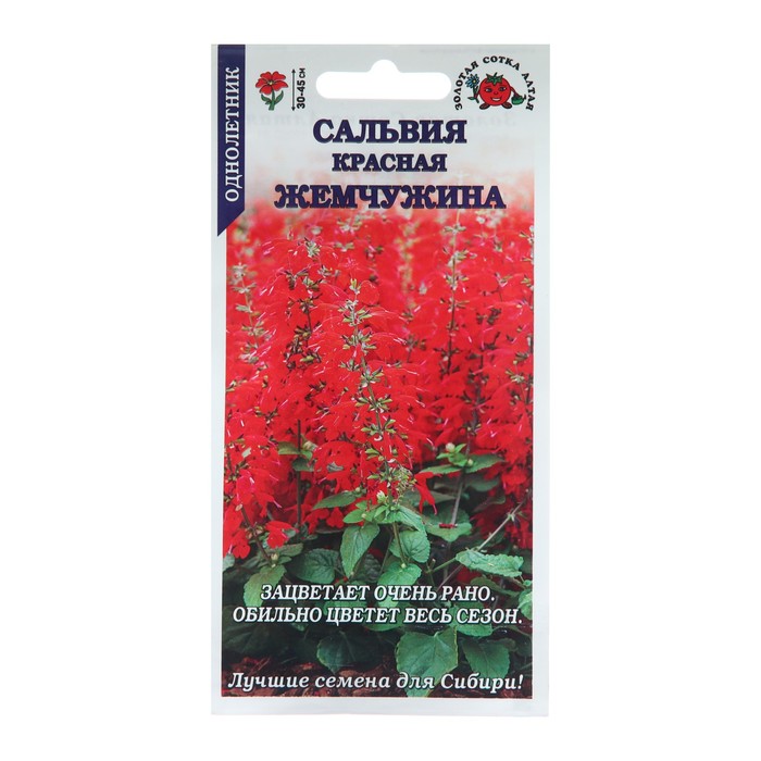 Семена цветов Сальвия «Красная Жемчужина», 0.1 г