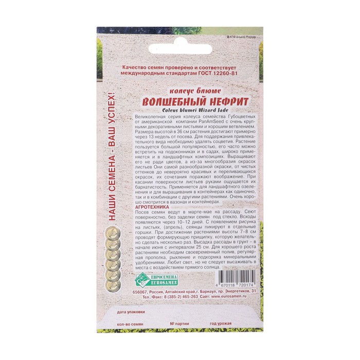 Семена Колеус блюме