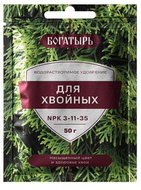 Богатырь для Хвойных 50 гр/ 80шт Лама Торф, водорастворимое уд.