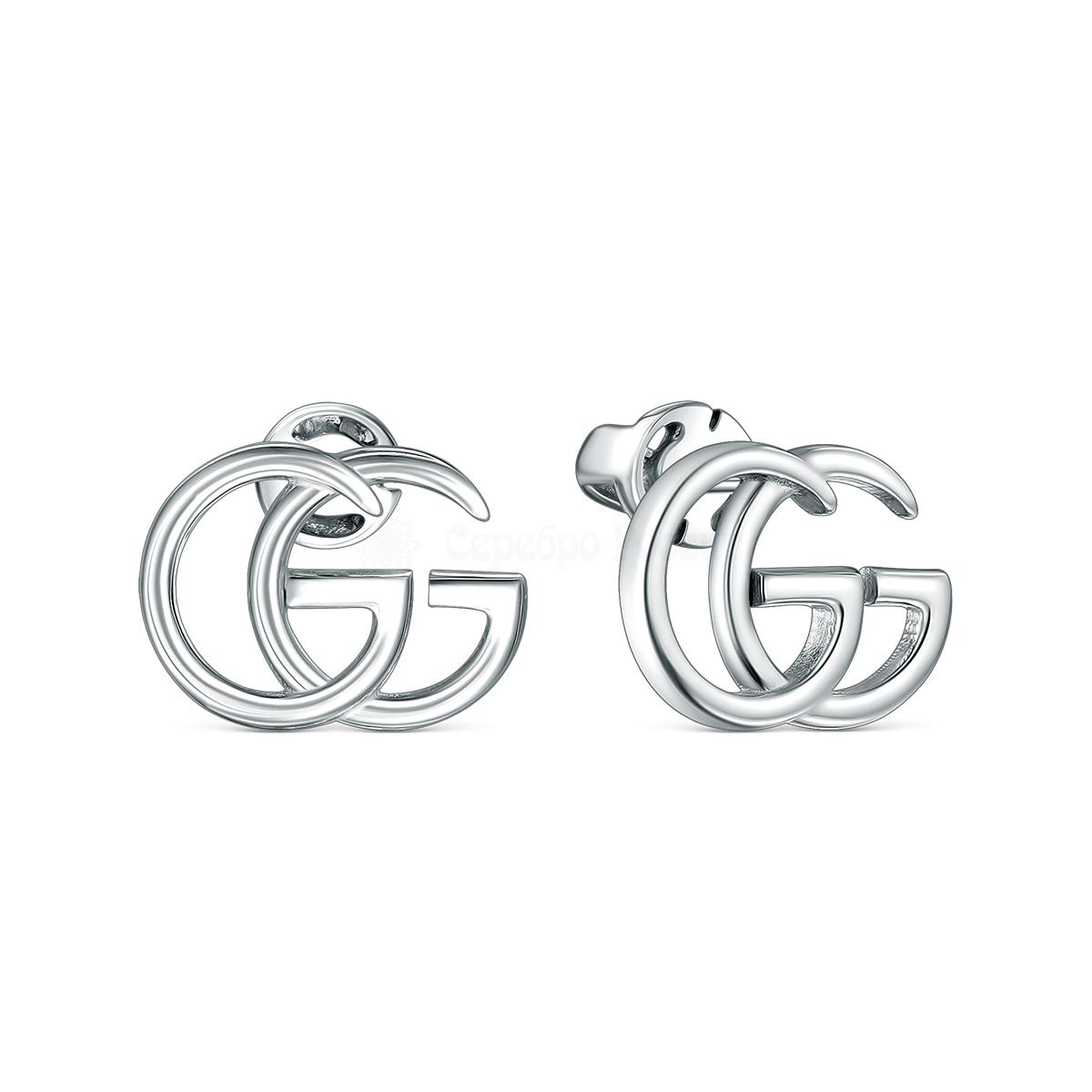 Серьги-пусеты из серебра родированные - GG 925 пробы 4-578р