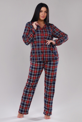 Пижамный костюм с брюками - Tartan - 907 - красный