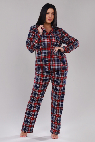 Пижамный костюм с брюками - Tartan - 907 - красный
