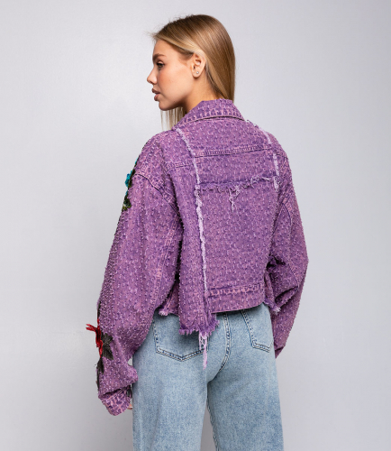 Ст.цена 3160руб.Джинсовая куртка #КТ6 (9), фиолетовый