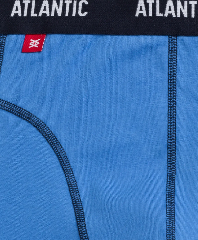  1252 р  1669р Мужские трусы шорты Atlantic, набор из 3 шт., хлопок, зеленые + голубые + темно-синие, 3MH-047