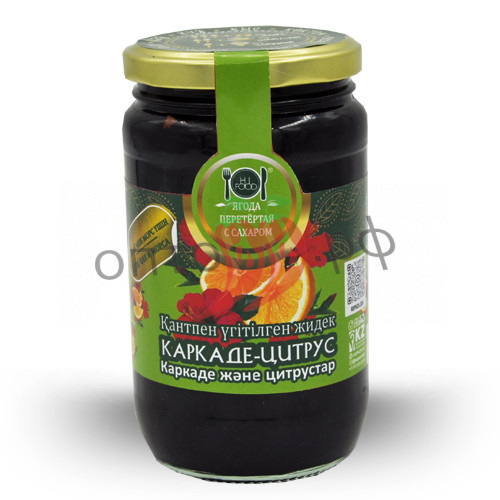 HiFood Ягода перетертая с сахаром Каркаде-Цитрус 450гр (упак*11)