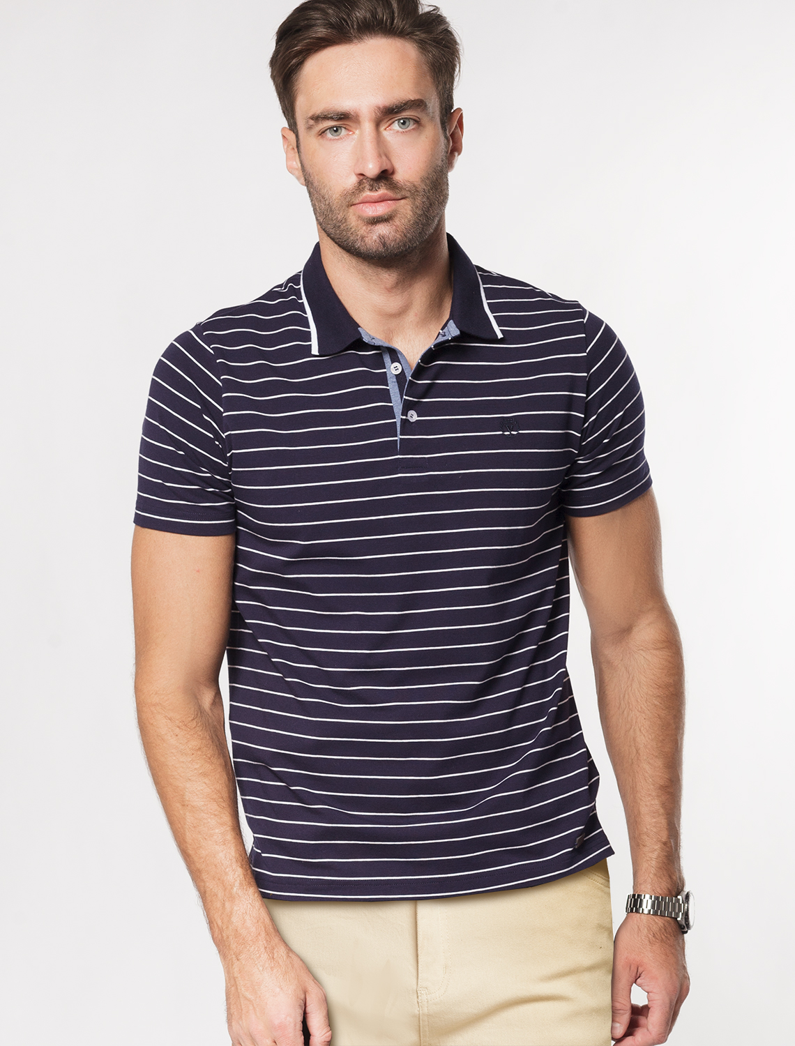 Футболка-Поло из премиального хлопка с эластаном