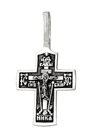 2-120-3 Крест из серебра частичное чернение литье