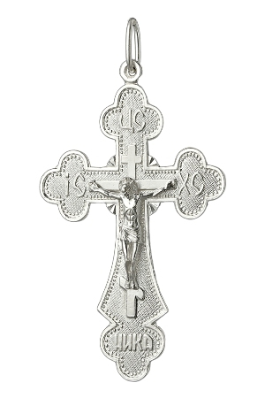 1-096-1 крест из серебра штампованный белый