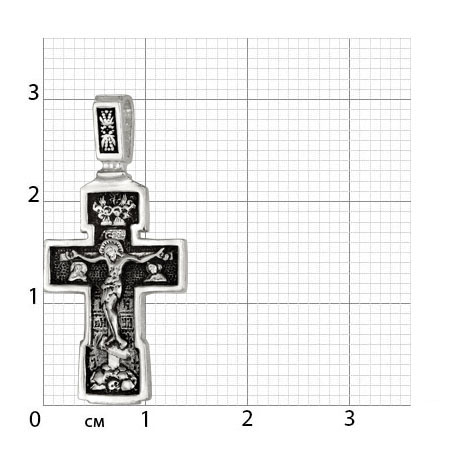 2-107-3 Крест из серебра частичное чернение литье