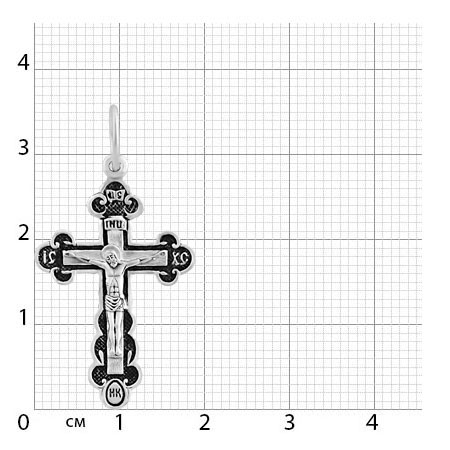 2-189-3 Крест из серебра частичное чернение литье
