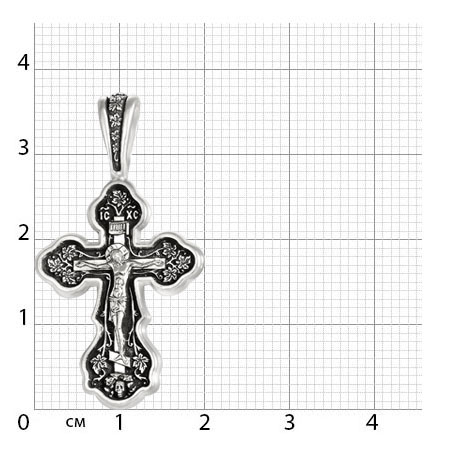 2-343-3 Крест из серебра частичное чернение литье