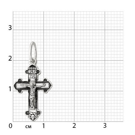 2-112-3 Крест из серебра частичное чернение литье