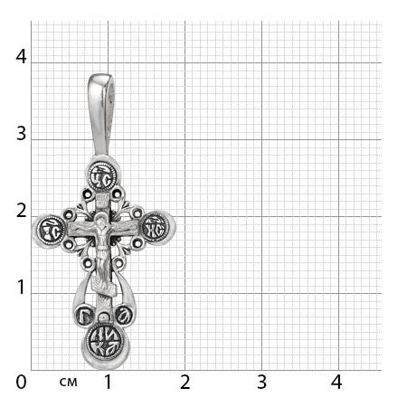 2-411-3 Крест из серебра частичное чернение литье