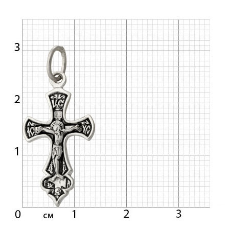2-090-3 Крест из серебра частичное чернение литье