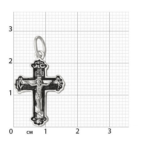 2-109-3 Крест из серебра частичное чернение литье