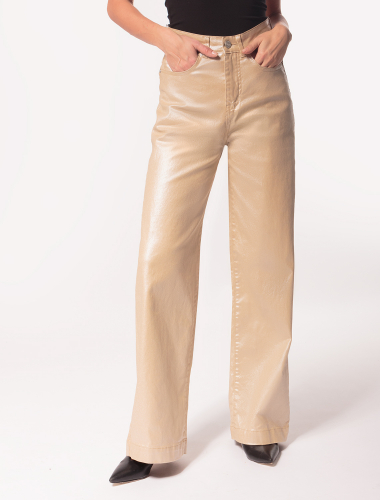 Эластичные джинсы с легким металлизированным покрытием D54.290 бежевая фольга