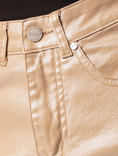 Эластичные джинсы с легким металлизированным покрытием D54.290 бежевая фольга