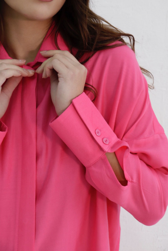 10864 Базовая удлинённая рубашка розовая
