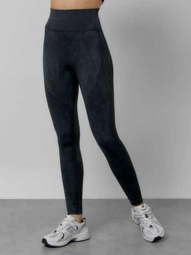 Легинсы для фитнеса женские темно-серого цвета 1002TC