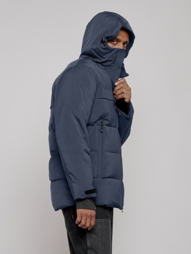 Куртка мужская зимняя горнолыжная темно-синего цвета 2407TS