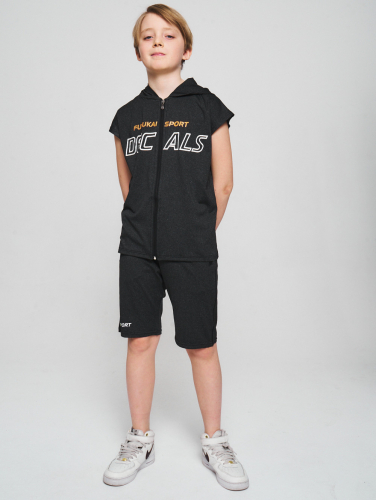 Спортивный костюм летний для мальчика темно-серого цвета 70002TC