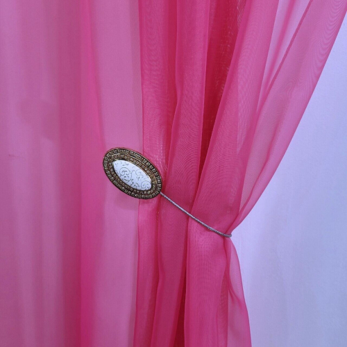 Тюль на кухню короткая вуаль 300*180см, фуксия-розовый