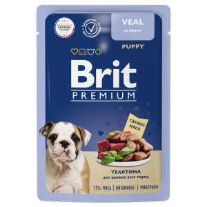 Brit Premium Пауч телятина в соусе для щенков всех пород , 85 г